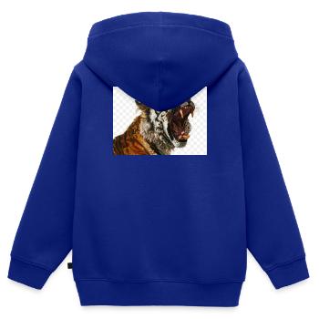 Tigerbrüllen Kunstdruck - Kinder Premium Organic Zip Hoodie - Royalblau - Hinten - AI Model Kid Male (0cm)