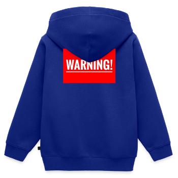 Warnung Flexibles Stickdesign - Kinder Premium Organic Zip Hoodie - Royalblau - Hinten - AI Model Kid Male (0cm)