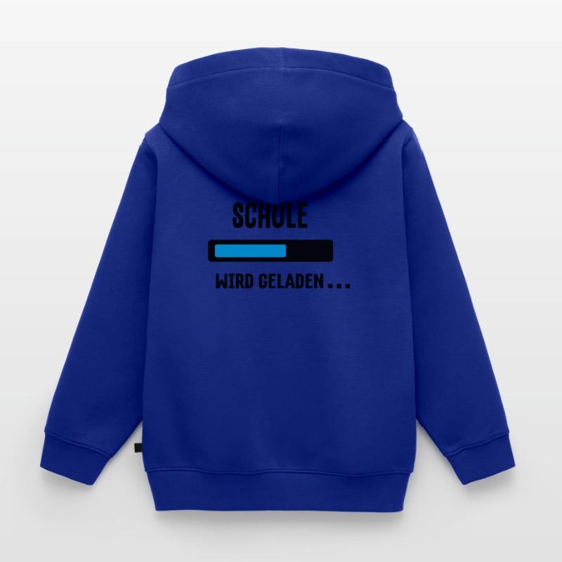 Schule wird geladen Schulbegin Spruch Ladebalken Kinder Premium Organic Zip Hoodie