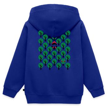Fairytale - Märchen - Rotkäppchen - Wolf - Grafik - Kinder Premium Organic Zip Hoodie - Royalblau - Hinten - AI Model Kid Male (0cm)
