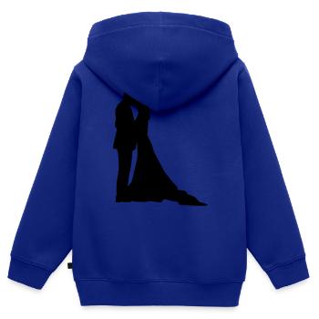 Hochzeit - Kinder Premium Organic Zip Hoodie - Royalblau - Hinten - AI Model Kid Male (0cm)