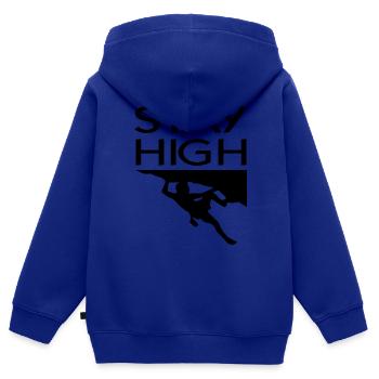 Escalade de bloc - Sweat Premium à capuche zippé enfant bio - bleu roi - Dos - AI Model Kid Male (0cm)