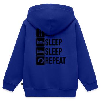 Répétez le sommeil tous les jours - Sweat Premium à capuche zippé enfant bio - bleu roi - Dos - AI Model Kid Male (0cm)