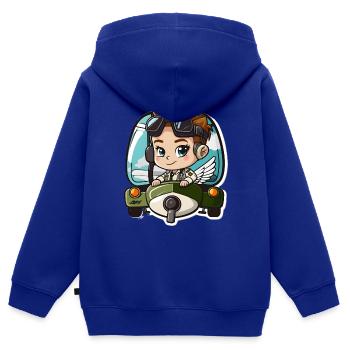 Fliegen Sie hoch hinaus - Kinder Premium Organic Zip Hoodie - Royalblau - Hinten - AI Model Kid Male (0cm)
