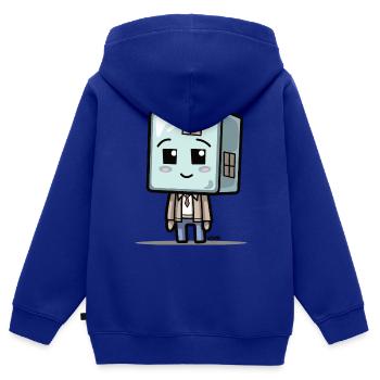 Cubeman - Kinder Premium Organic Zip Hoodie - Royalblau - Hinten - AI Model Kid Male (0cm)