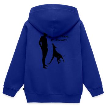 Soulmates - Kinder Premium Organic Zip Hoodie - Royalblau - Hinten - AI Model Kid Male (0cm)
