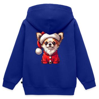 Cadeaux Chihuahua pour Noël - Sweat Premium à capuche zippé enfant bio - bleu roi - Dos - AI Model Kid Male (0cm)