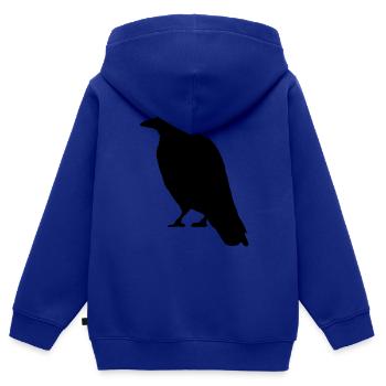 Black Crow oiseau - Sweat Premium à capuche zippé enfant bio - bleu roi - Dos - AI Model Kid Male (0cm)