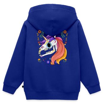 1685819204994 - Kinder Premium Organic Zip Hoodie - Royalblau - Hinten - AI Model Kid Male (0cm)