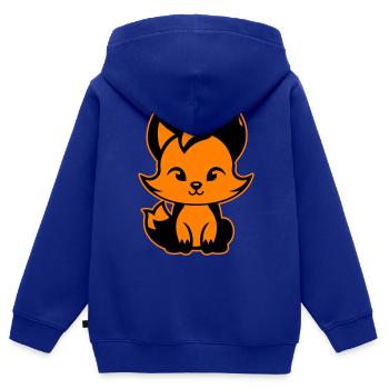 Renard mignon mignon bébé - Sweat Premium à capuche zippé enfant bio - bleu roi - Dos - AI Model Kid Male (0cm)