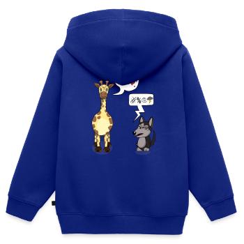 Gewaltfreie Kommunikation Giraffe und Wolf - Kinder Premium Organic Zip Hoodie - Royalblau - Hinten - AI Model Kid Male (0cm)