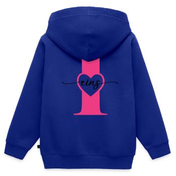 Ziffer Eins 1 mit Herz - Kinder Premium Organic Zip Hoodie - Royalblau - Hinten - AI Model Kid Male (0cm)