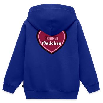 Trainer Mädchen Trainerin Girls Mannschaft Coach - Kinder Premium Organic Zip Hoodie - Royalblau - Hinten - AI Model Kid Male (0cm)