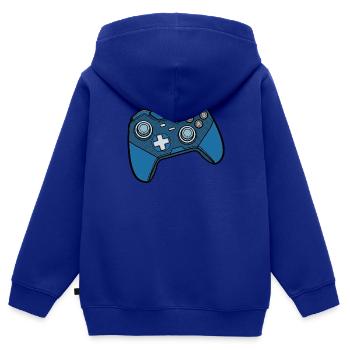 Blauer Gaming Controller Muster - Kinder Premium Organic Zip Hoodie - Royalblau - Hinten - AI Model Kid Male (0cm)