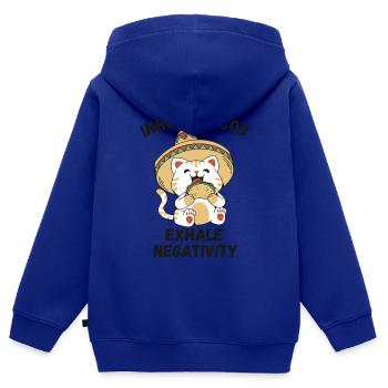 Inhale tacos exhale negativity - Kids Premium Organic Zip-up Hoodie - royal blue - Back - AI Model Kid Male (0cm)
