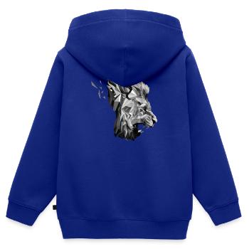 Polylöwe - Kinder Premium Organic Zip Hoodie - Royalblau - Hinten - AI Model Kid Male (0cm)