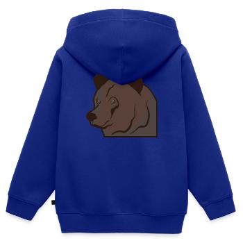 Bärenkopf Braunbär - Kinder Premium Organic Zip Hoodie - Royalblau - Hinten - AI Model Kid Male (0cm)