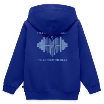 Fitness Skyline Hanteln und Sterne - Kinder Premium Organic Zip Hoodie - Royalblau - Hinten - AI Model Kid Male (0cm)