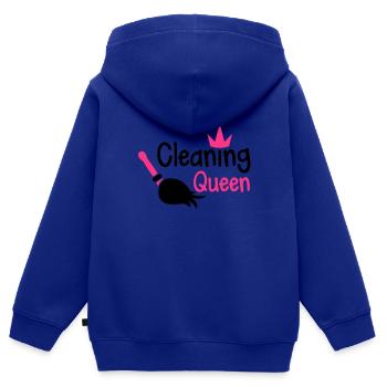 Reinigung Königin mit einem Besen und einer - Kinder Premium Organic Zip Hoodie - Royalblau - Hinten - AI Model Kid Male (0cm)