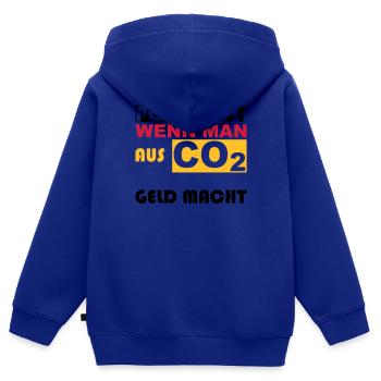 CO2, t-shirt, Klimawandel, Greta, Regierung, anti - Kinder Premium Organic Zip Hoodie - Royalblau - Hinten - AI Model Kid Male (0cm)