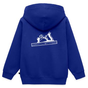 Schreiner Werkzeug Hobel Design - Kinder Premium Organic Zip Hoodie - Royalblau - Hinten - AI Model Kid Male (0cm)