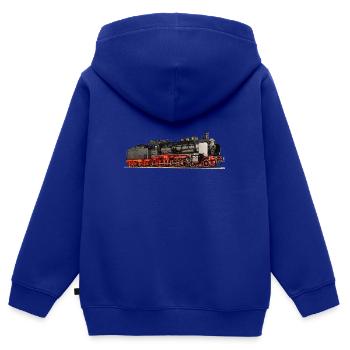 Dampflok 38 2977 - Kinder Premium Organic Zip Hoodie - Royalblau - Hinten - AI Model Kid Male (0cm)