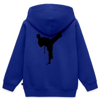 taekwondo_10 - Kids Premium Organic Zip-up Hoodie - royal blue - Back - AI Model Kid Male (0cm)