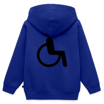 Rollstuhl - Kinder Premium Organic Zip Hoodie - Royalblau - Hinten - AI Model Kid Male (0cm)
