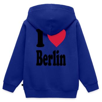 I love Berlin - Kinder Premium Organic Zip Hoodie - Royalblau - Hinten - AI Model Kid Male (0cm)