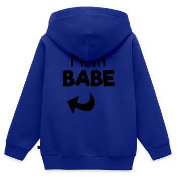 Mein Babe - Kinder Premium Organic Zip Hoodie - Royalblau - Hinten - AI Model Kid Male (0cm)