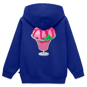 Crème glacée, crème glacée, crème glacée, crème glacée, boule, crème glacée, sundae - Sweat Premium à capuche zippé enfant bio - bleu roi - Dos - AI Model Kid Male (0cm)