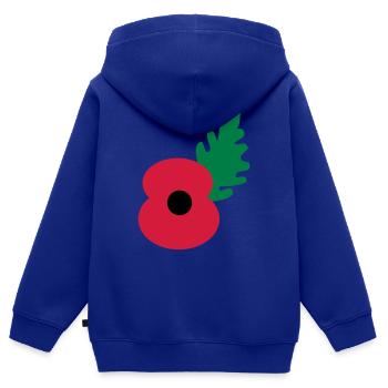 Mohnblüte by_patjila - Kinder Premium Organic Zip Hoodie - Royalblau - Hinten - AI Model Kid Male (0cm)