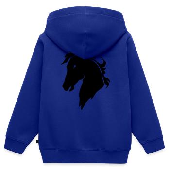 Pferdekopf - Kinder Premium Organic Zip Hoodie - Royalblau - Hinten - AI Model Kid Male (0cm)