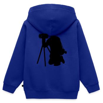 fotograf - Kinder Premium Organic Zip Hoodie - Royalblau - Hinten - AI Model Kid Male (0cm)