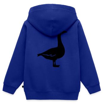 Gans - Kinder Premium Organic Zip Hoodie - Royalblau - Hinten - AI Model Kid Male (0cm)