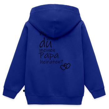 Mama, willst du meinen Papa heiraten? - Kinder Premium Organic Zip Hoodie - Royalblau - Hinten - AI Model Kid Male (0cm)
