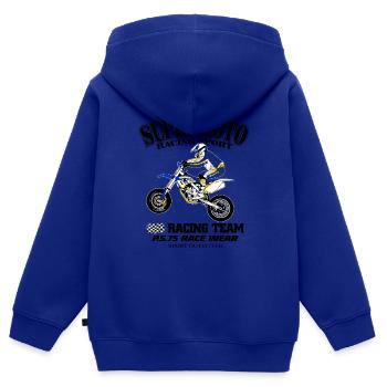 Supermoto - Kinder Premium Organic Zip Hoodie - Royalblau - Hinten - AI Model Kid Male (0cm)