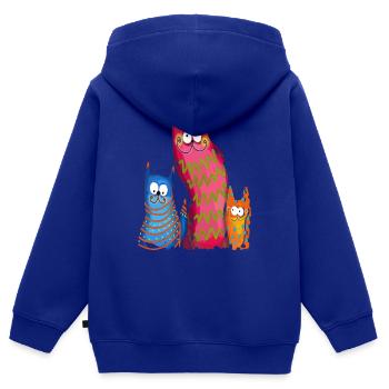 Witzige Katzen - Kinder Premium Organic Zip Hoodie - Royalblau - Hinten - AI Model Kid Male (0cm)