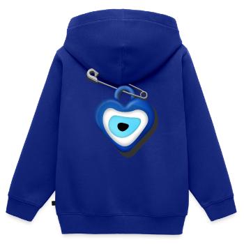 Nazar - Sweat Premium à capuche zippé enfant bio - bleu roi - Dos - AI Model Kid Male (0cm)
