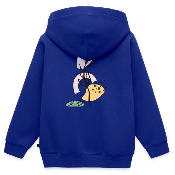 Nature Color Plant - Sweat Premium à capuche zippé enfant bio - bleu roi - Dos - AI Model Kid Male (0cm)