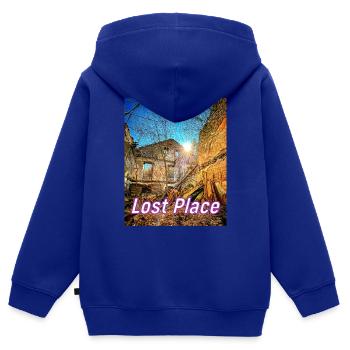 Lost Place Tour - Die alte Schmiede - Kinder Premium Organic Zip Hoodie - Royalblau - Hinten - AI Model Kid Male (0cm)