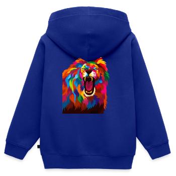 löwe - Kinder Premium Organic Zip Hoodie - Royalblau - Hinten - AI Model Kid Male (0cm)