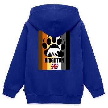 Brighton Gay Bär Flagge - Kinder Premium Organic Zip Hoodie - Royalblau - Hinten - AI Model Kid Male (0cm)