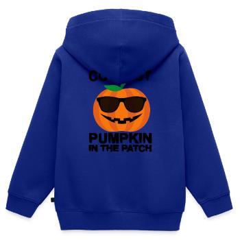 Coolest Pumpkin in the Patch - Kids Premium Organic Zip-up Hoodie - royal blue - Back - AI Model Kid Male (0cm)