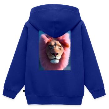 Comic Cartoon Zeichnung einer queeren Löwin - Kinder Premium Organic Zip Hoodie - Royalblau - Hinten - AI Model Kid Male (0cm)