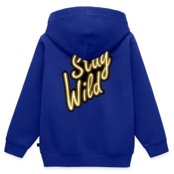 Stay Wild - Kinder Premium Organic Zip Hoodie - Royalblau - Hinten - AI Model Kid Male (0cm)