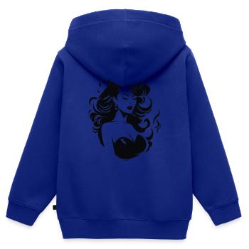 die Schönheit in Schwarz - Kinder Premium Organic Zip Hoodie - Royalblau - Hinten - AI Model Kid Male (0cm)