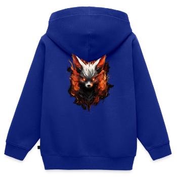 Volpe Demone Fennec Demon Fox - Kids Premium Organic Zip-up Hoodie - royal blue - Back - AI Model Kid Male (0cm)