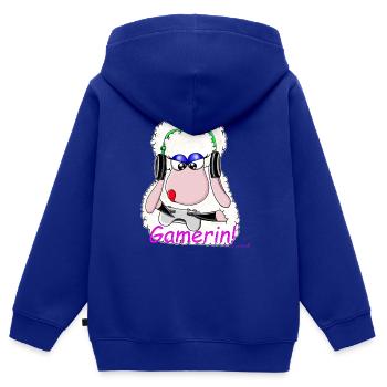 Gamerin! Wolly Sheepling.. Gaming - Kinder Premium Organic Zip Hoodie - Royalblau - Hinten - AI Model Kid Male (0cm)