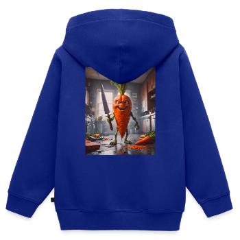 vegetables downfall Apocalypse Monster carrot - Kids Premium Organic Zip-up Hoodie - royal blue - Back - AI Model Kid Male (0cm)